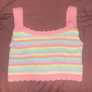 Pastel striped crop top